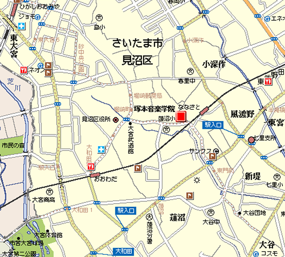 塚本音楽学院へのアクセスマップ